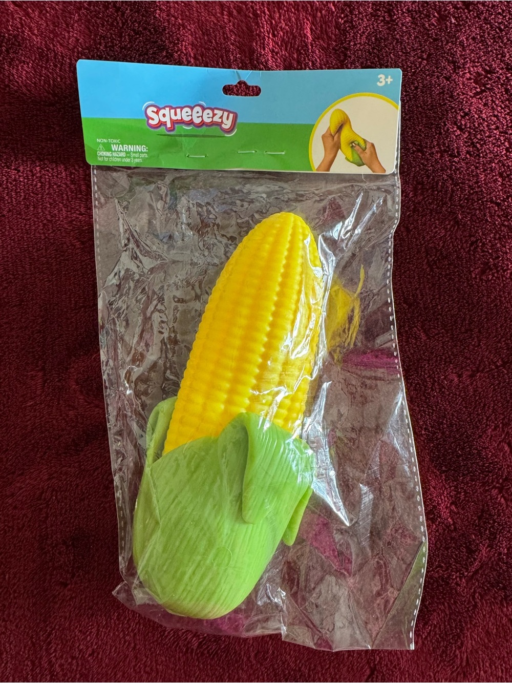 VIRAL Squeezy Corn Cob Squishy Toy - Yellow & Green